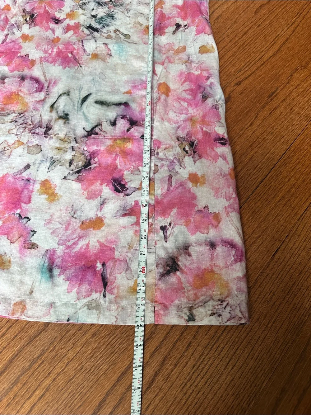 J. Jill Floral Linen Mini Dress in Pink, White, Yellow